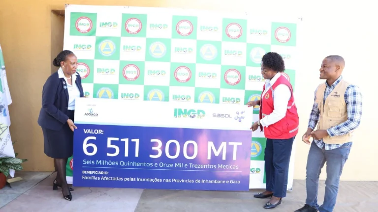 Sasol apoia INGD com 6,5 milhões de Meticais para assistência humanitária
